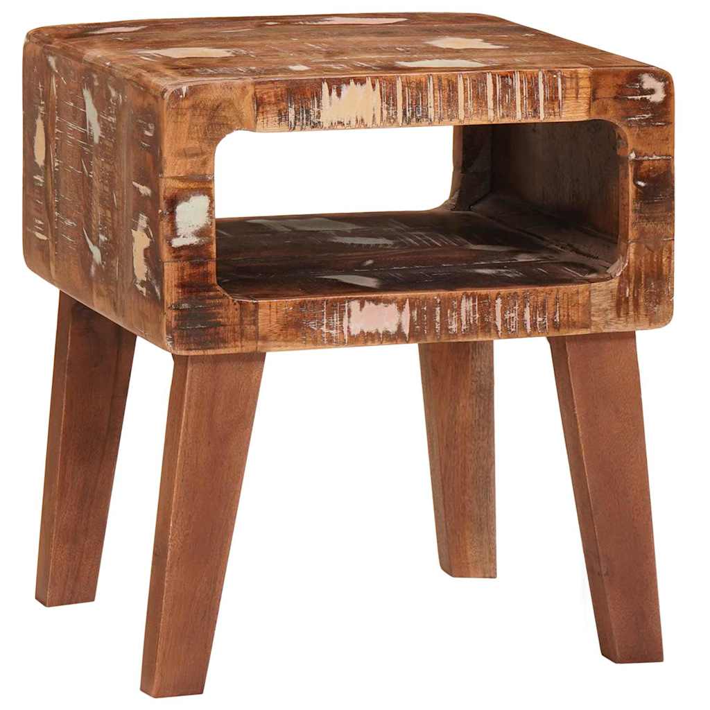 vidaXL Bijzettafel met plank Bruin 40 x 32 x 46 cm Massief Mango Hout