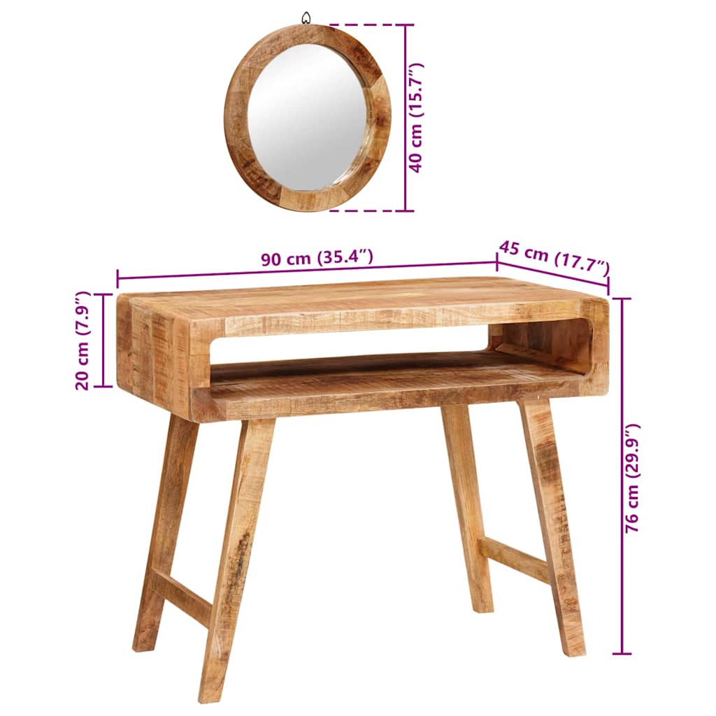 vidaXL Kaptafel met opslag Bruin 90 x 76 x 45 cm Massief Mango Hout