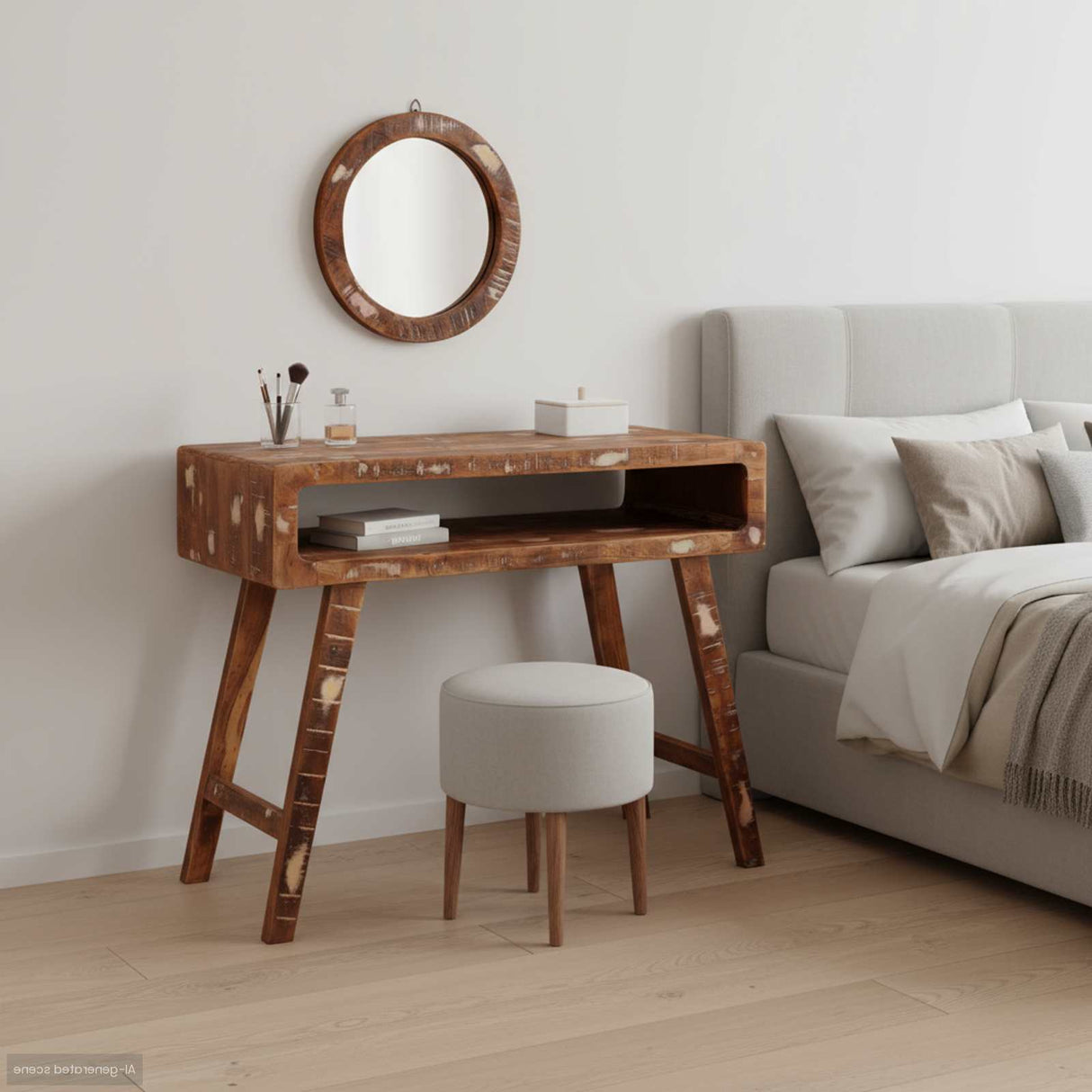 vidaXL Kaptafel met opslag Bruin 90 x 76 x 45 cm Massief Mango Hout