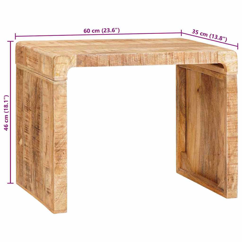 vidaXL Bijzettafel Bruin 60 x 35 x 46 cm Massief Mango Hout