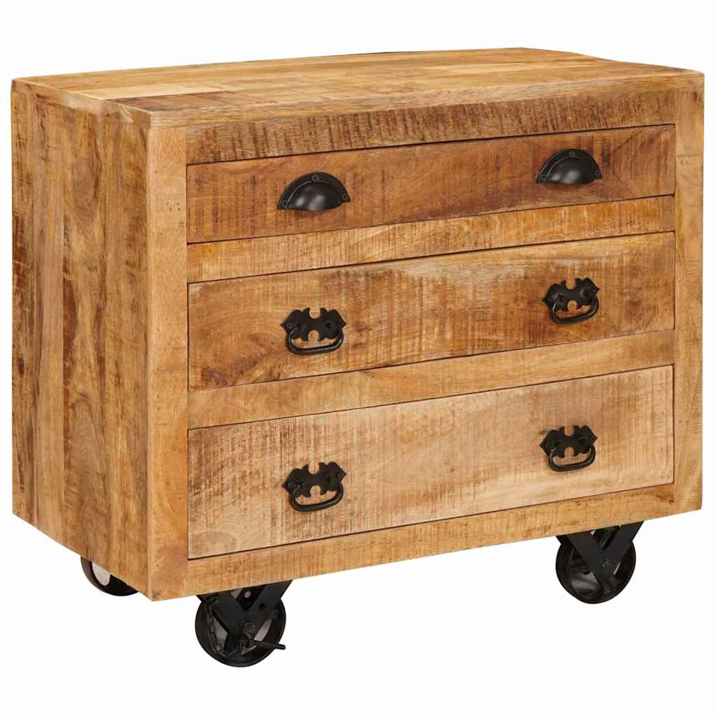 vidaXL Sideboard on Wheels 70x40x75 cm Solid Mango Wood
