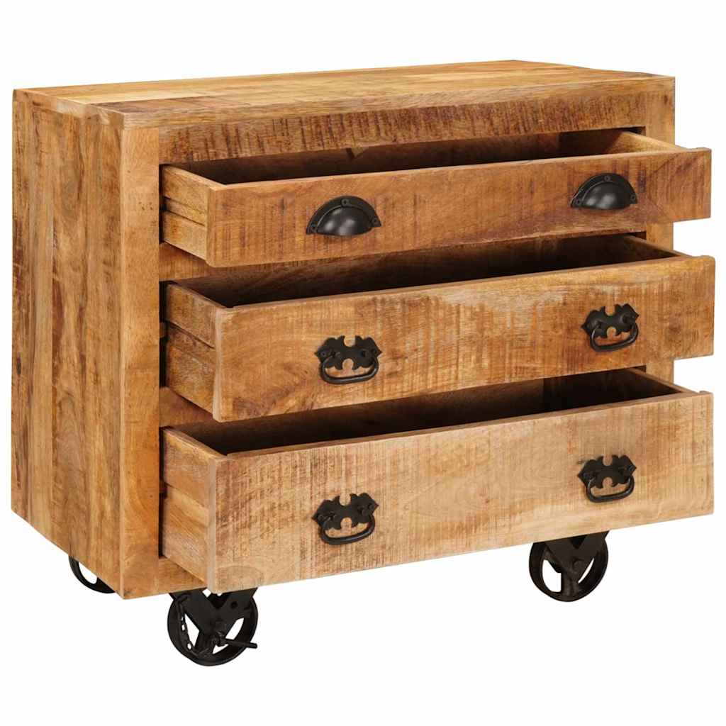 vidaXL Sideboard on Wheels 70x40x75 cm Solid Mango Wood