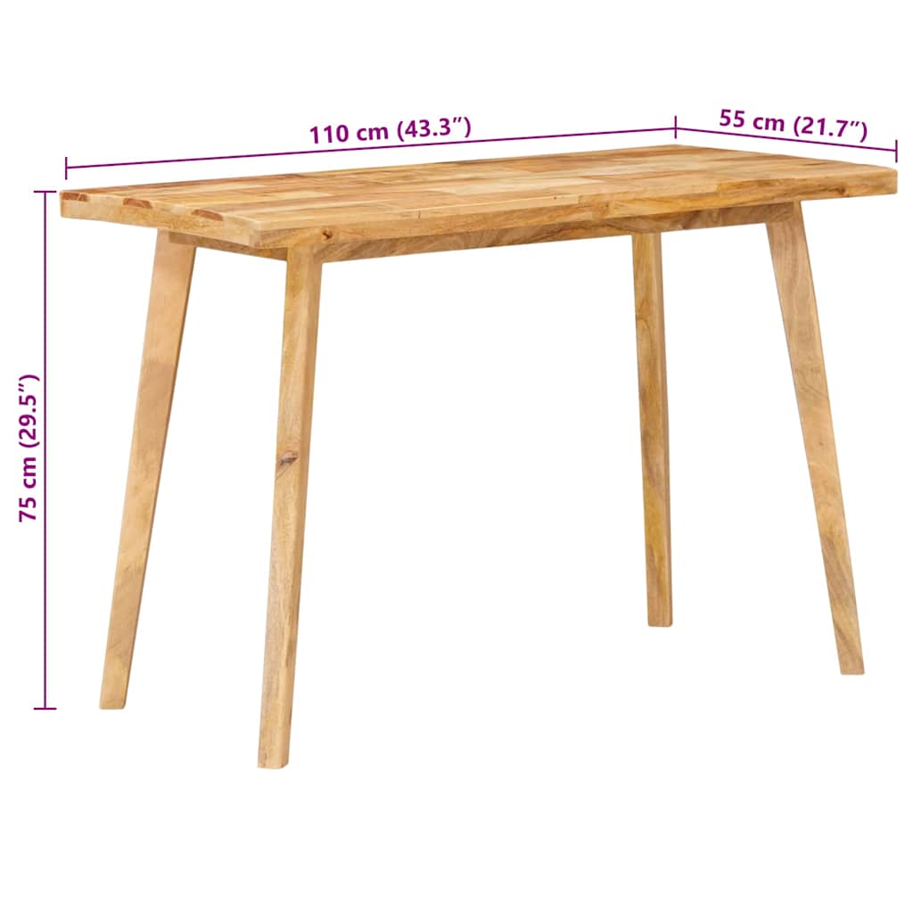 vidaXL Dining Table Natural 100 x 55 x 75 cm Solid Mango Wood