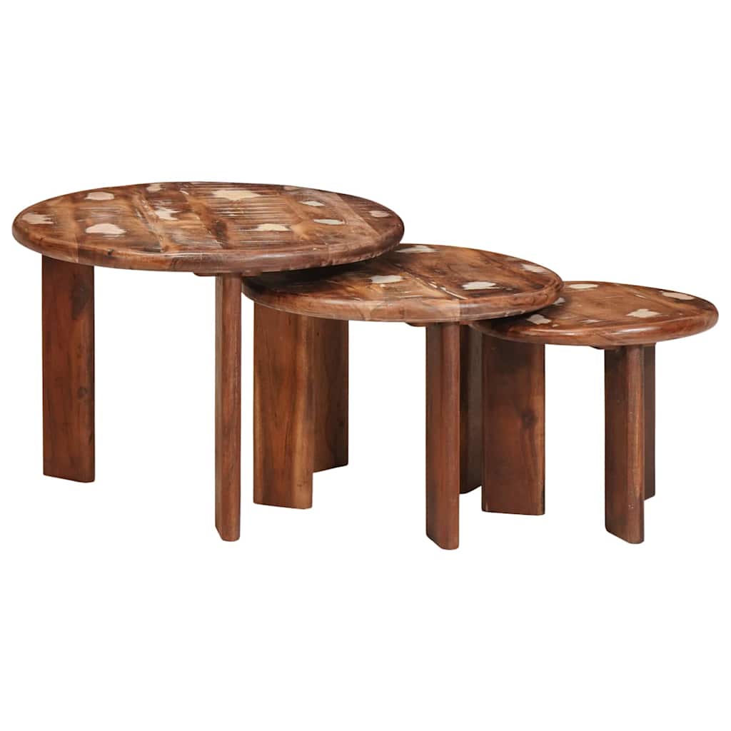 vidaXL Nesting Koffietafels 2 pcs Bruin Massief Mango Hout