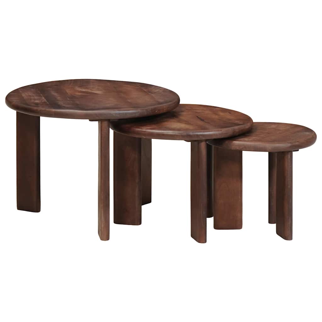 vidaXL Nesting Koffietafels 2 pcs Bruin Massief Mango Hout