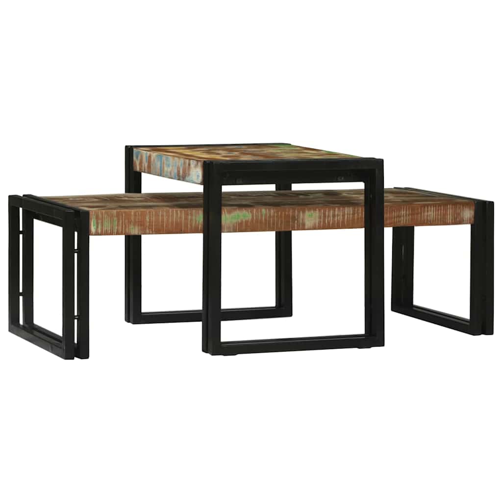 vidaXL Salontafel 2 pcs Bruin 48 x 40 x 40 cm Massief Mango Hout