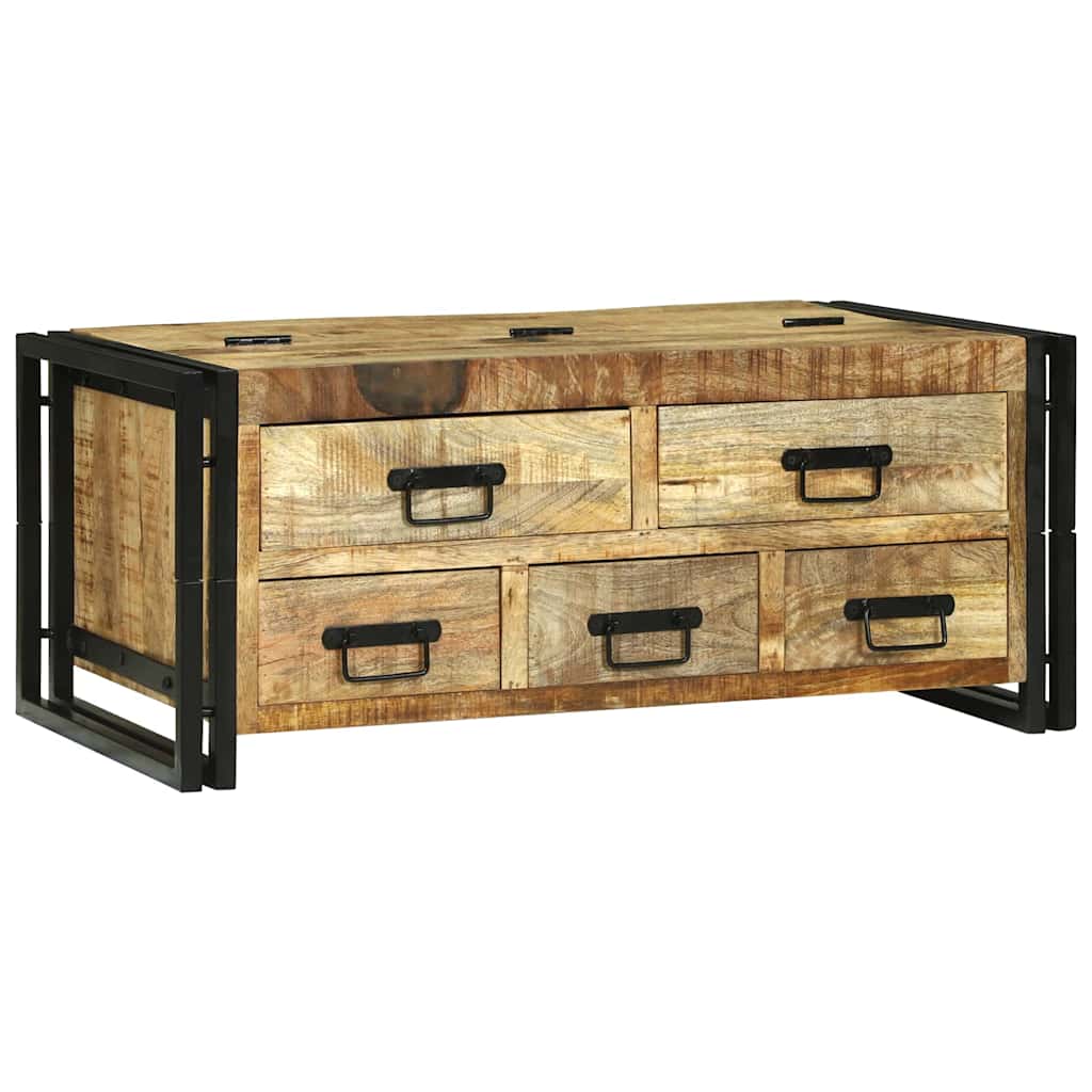 vidaXL Salontafel met lade Bruin 90 x 50 x 38 cm Massief Mango Hout