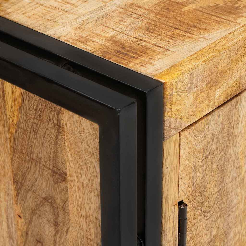 vidaXL Dressoir met deuren Bruin Massief acaciahout en metaal