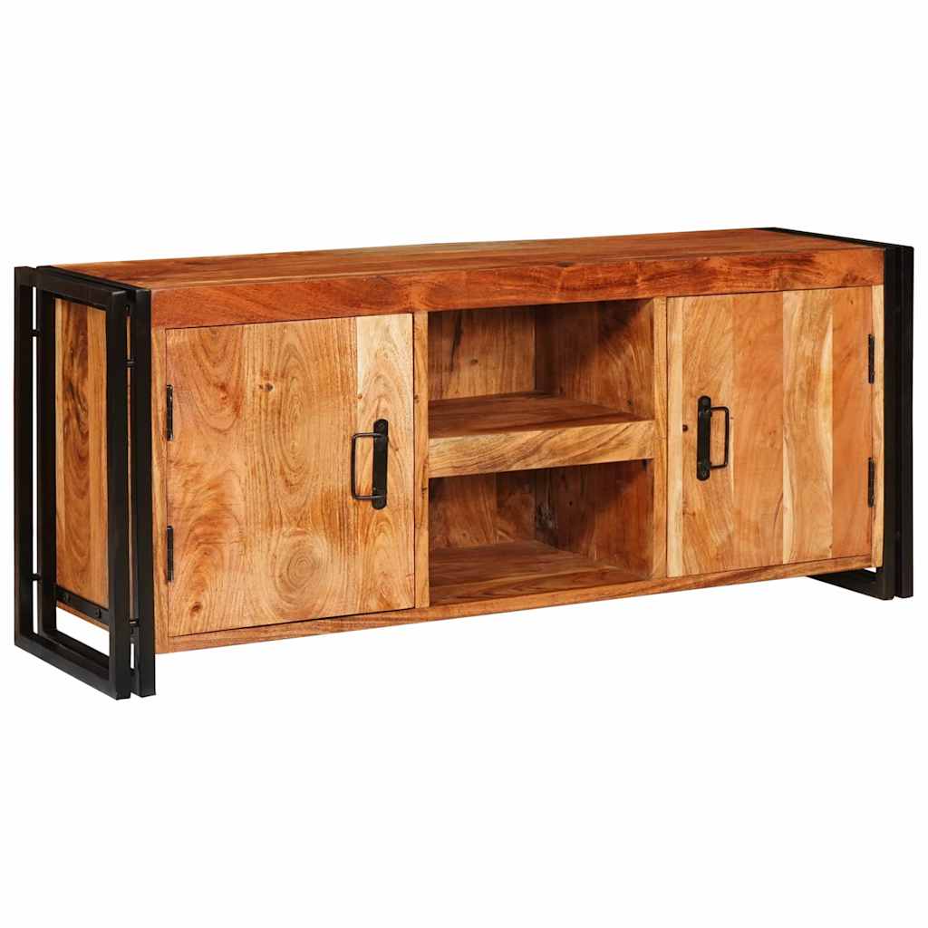 vidaXL TV Kast met plank Bruin 120 x 30 x 50 cm Massief ruw mangohout