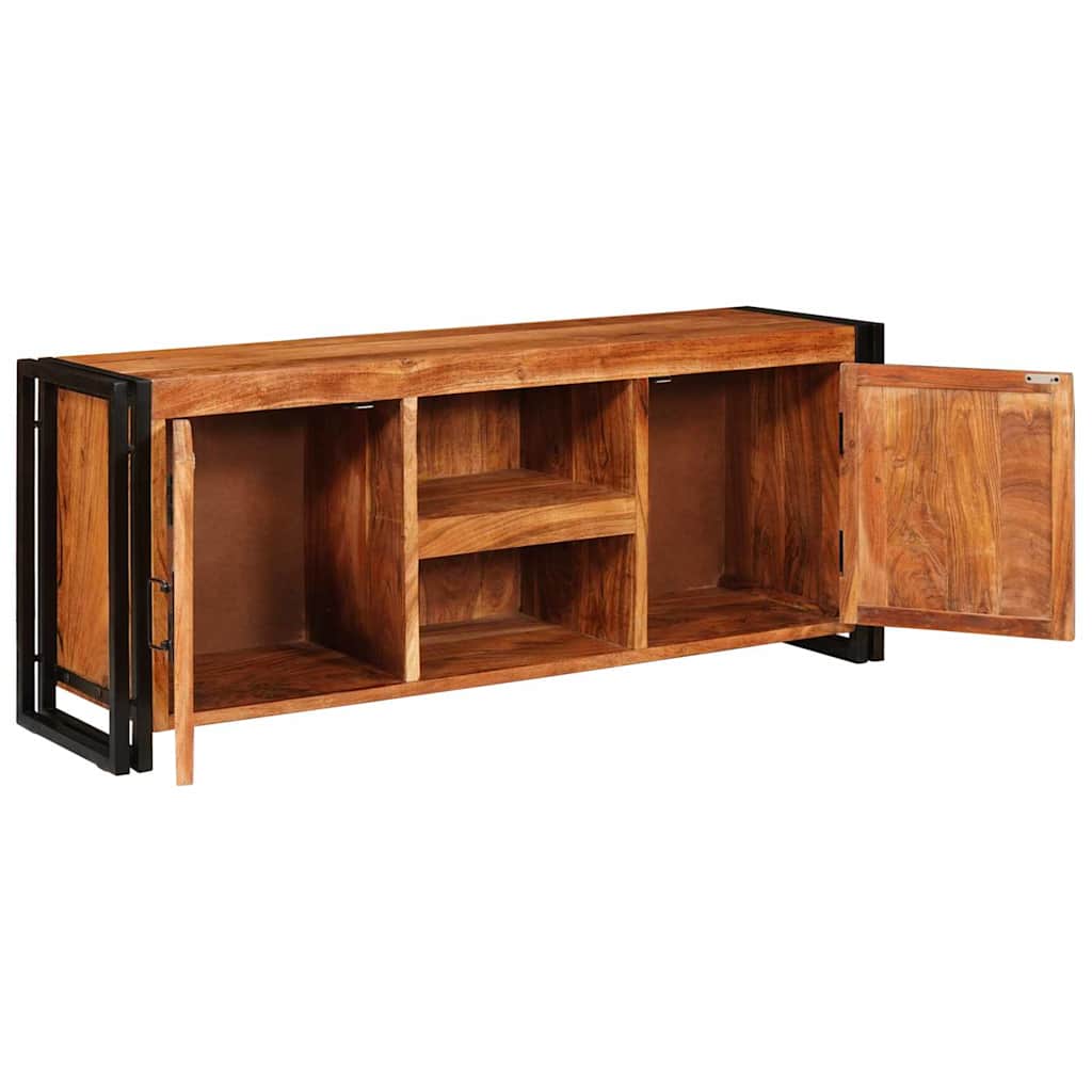 vidaXL TV Kast met plank Bruin 120 x 30 x 50 cm Massief ruw mangohout