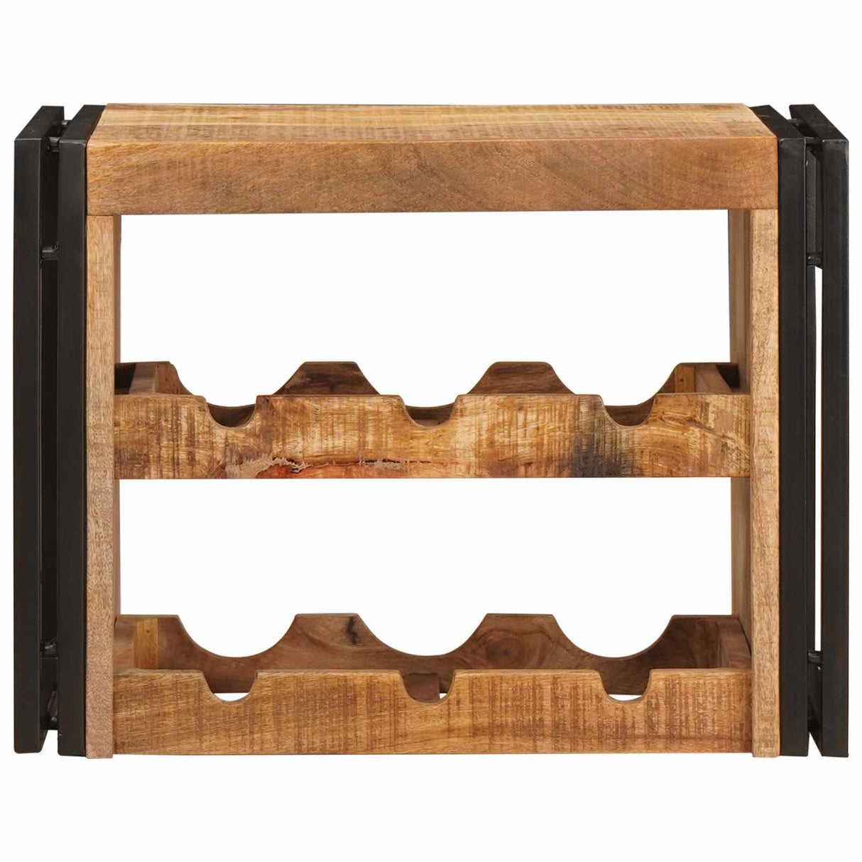 vidaXL Wijnrek Bruin 60 x 45 x 33 cm Massief Ruw Mango Hout