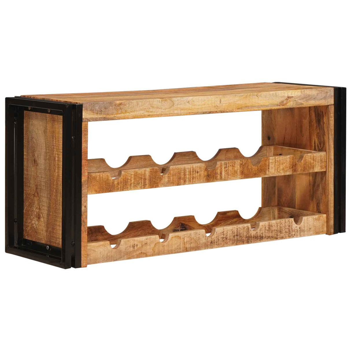 vidaXL Wijnrek Bruin 60 x 45 x 33 cm Massief Ruw Mango Hout