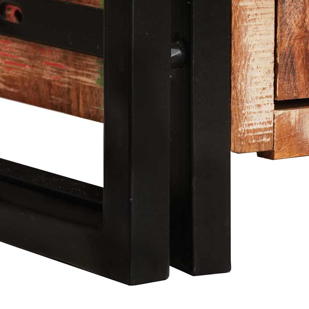 vidaXL Highboard with Doors Brown Solid Reclaimed Wood and Metal