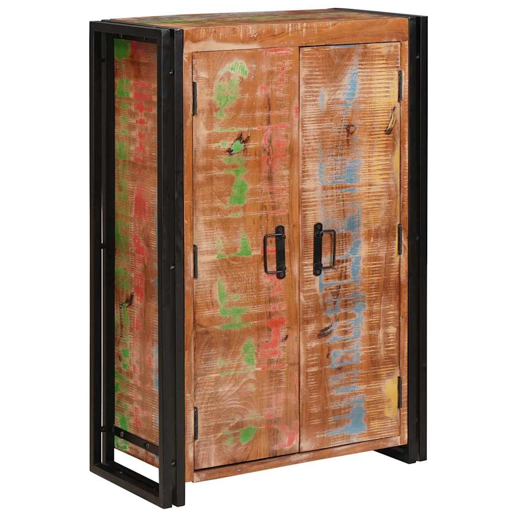 vidaXL Highboard with Doors Brown Solid Reclaimed Wood and Metal