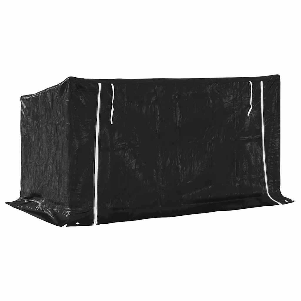 vidaXL Haardhoutrek met regenhoes 100,5x40,5x110,5 cm staal