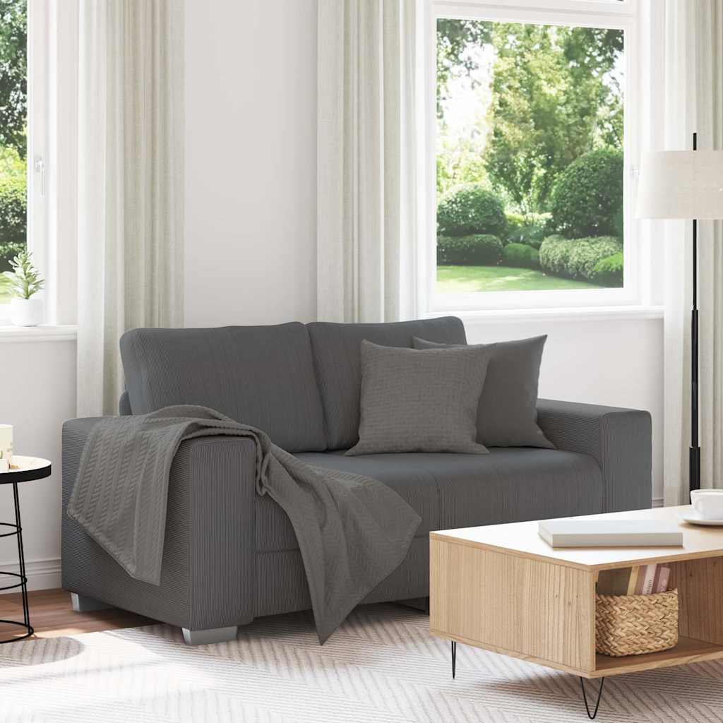 vidaXL Fauteuil 100x77x82 cm corduroy stof donkergrijs