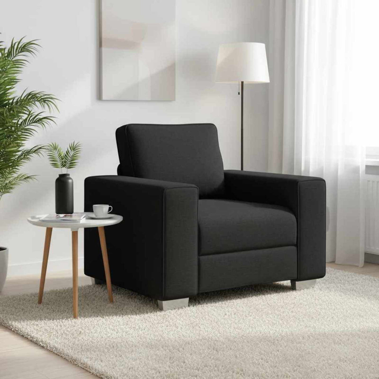 vidaXL Bank Lichtgrijs 100 x 80 x 82 cm Stof