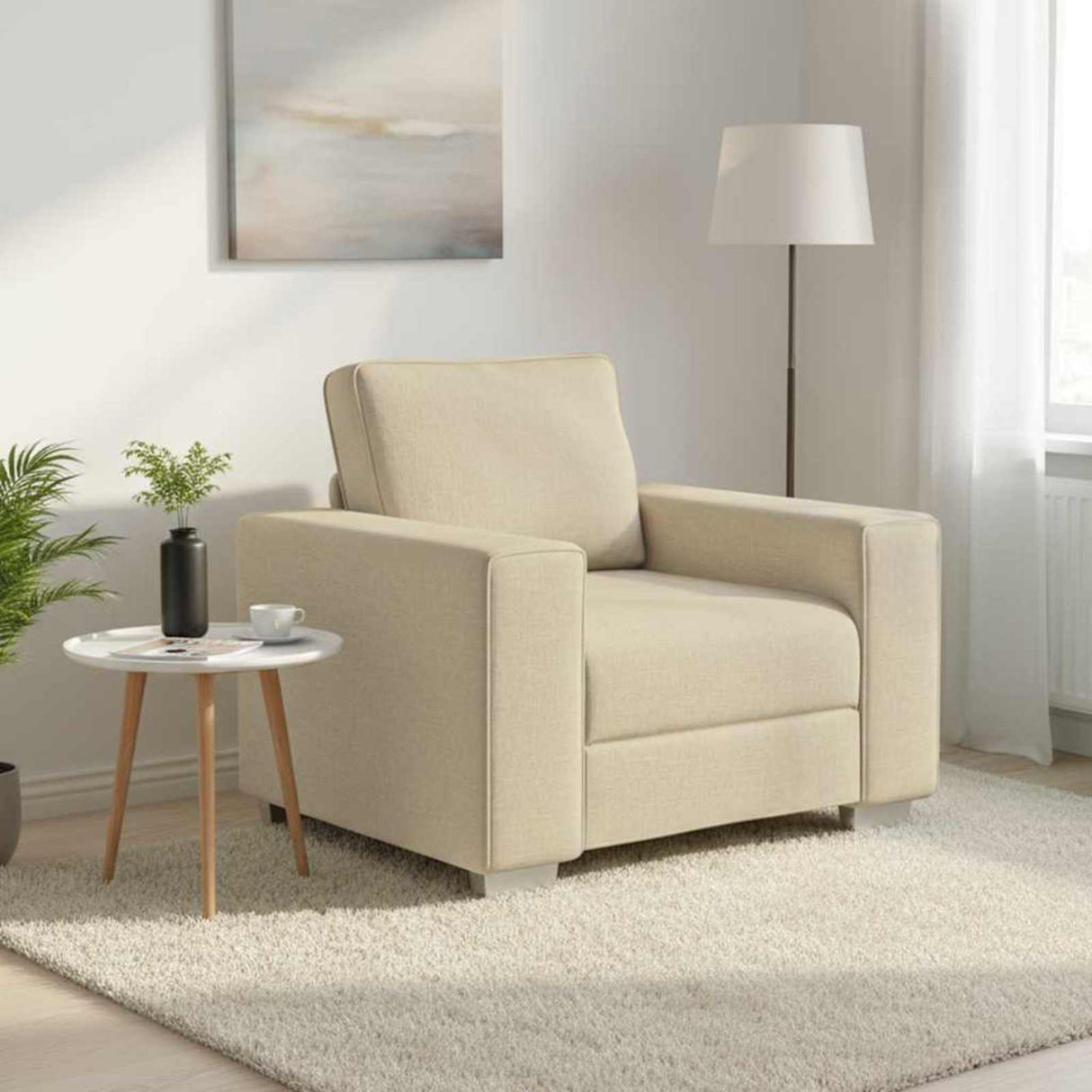 vidaXL Bank Lichtgrijs 100 x 80 x 82 cm Stof