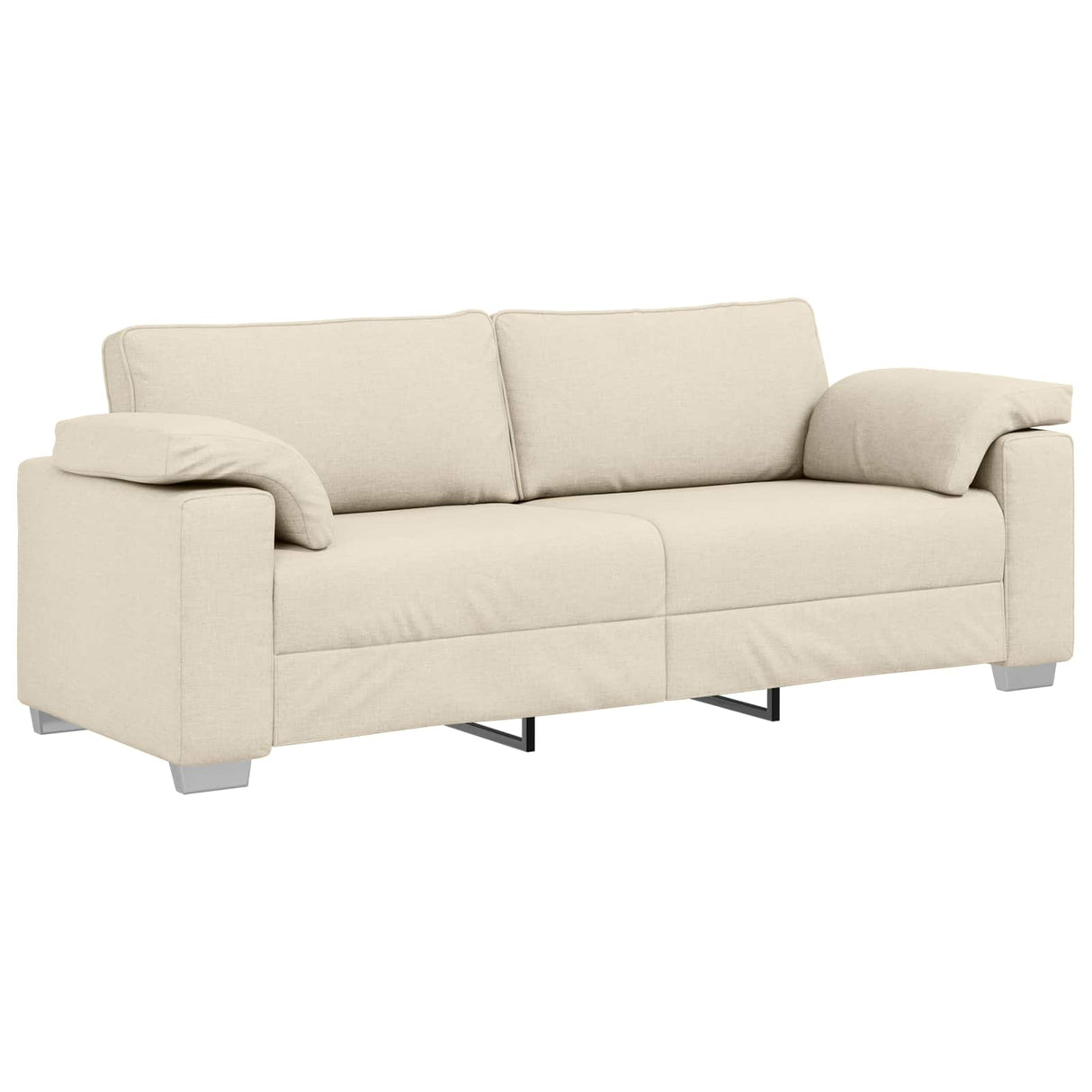 vidaXL Bank 3 pcs Beige 219 x 80 x 82 cm Linnenmix Stoffen