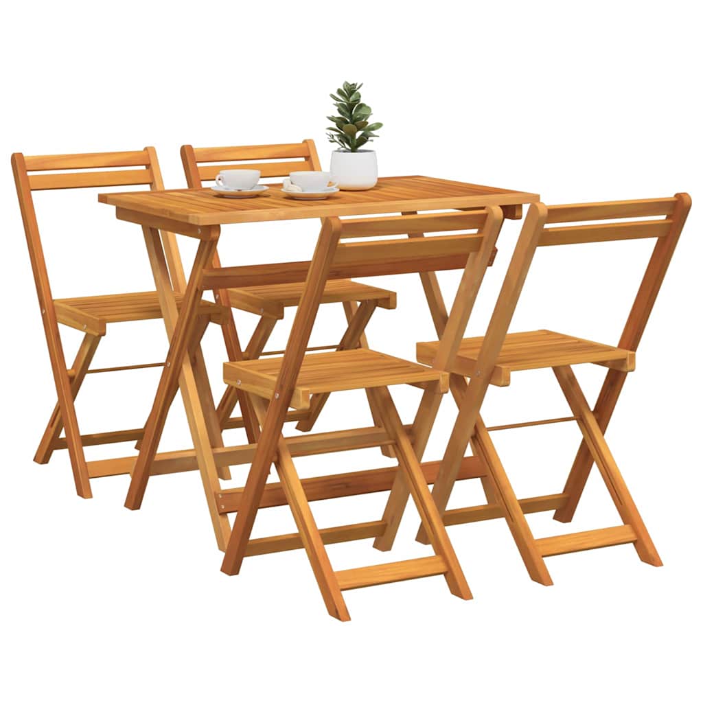 vidaXL Bistroset 5 pcs Olie Natuurlijk Massief Acacia Hout
