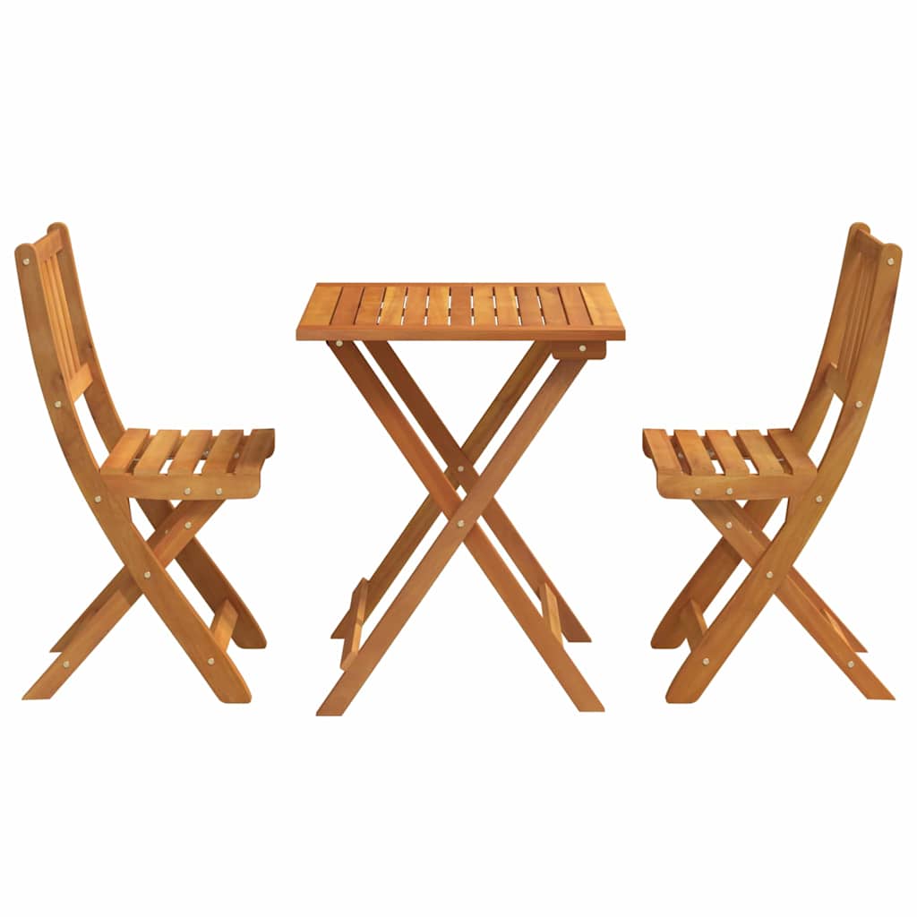 vidaXL Bistroset 3 pcs Olie Natuurlijk Massief Acacia Hout