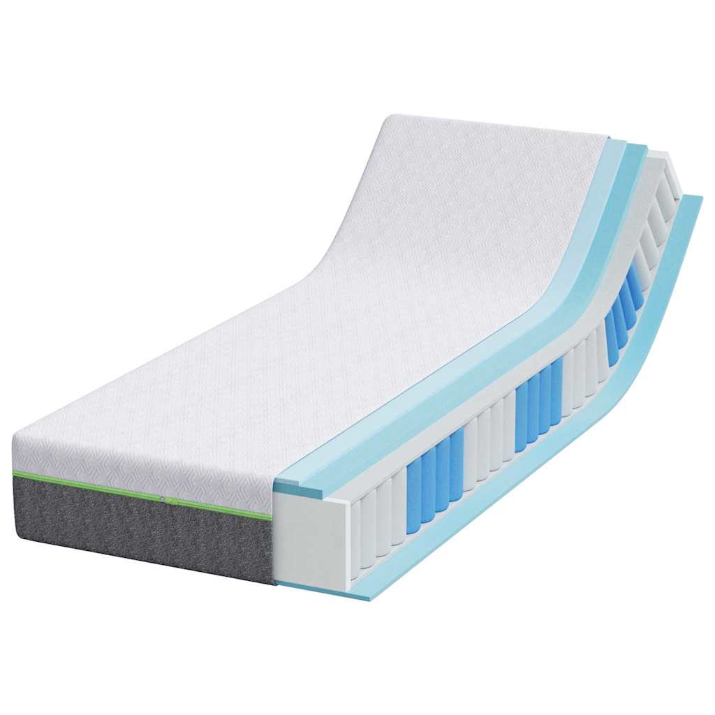 vidaXL Matras Wit en Grijs 80 x 160 cm Jacquard stof