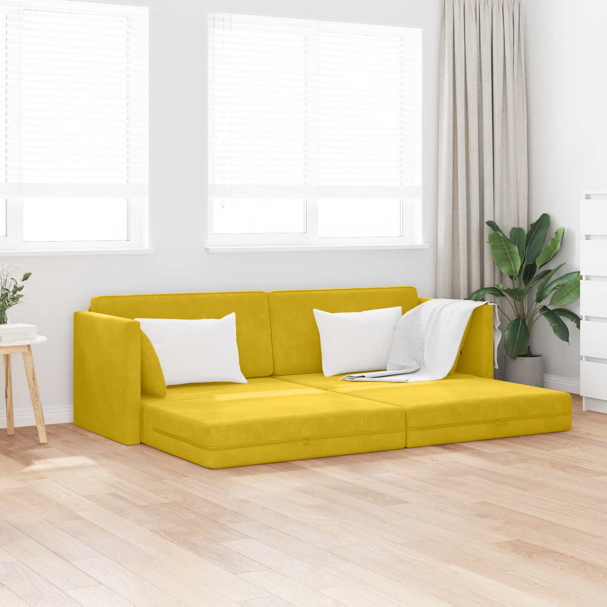 vidaXL Vloerslaapbank 200cm Blauw Fluweel