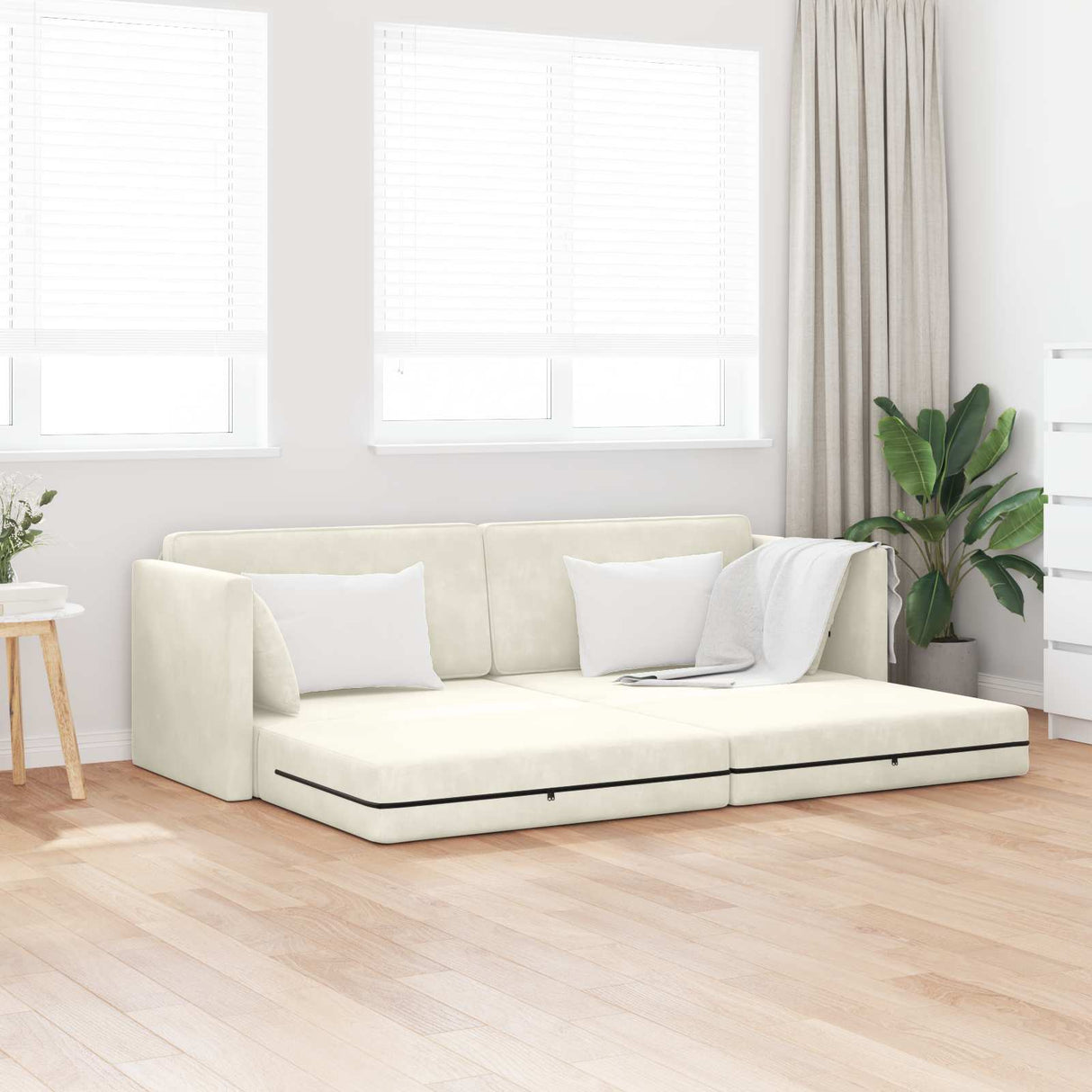 vidaXL Vloerslaapbank 200cm Blauw Fluweel