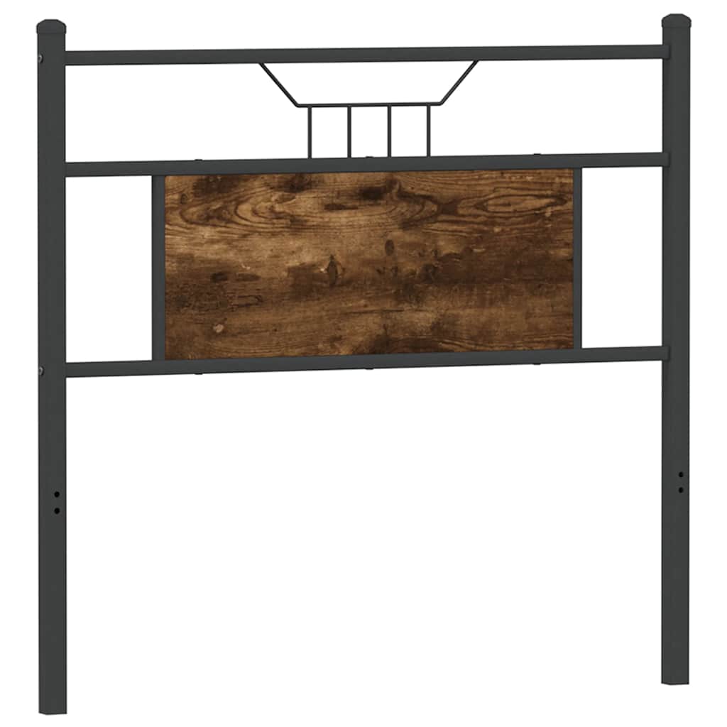 vidaXL Vervangend hoofdbord 75 cm bewerkt hout en staal gerookt eikenkleurig