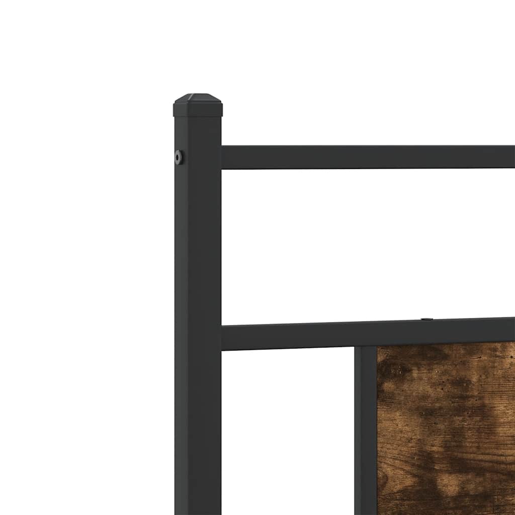 vidaXL Vervangend hoofdbord 75 cm bewerkt hout en staal gerookt eikenkleurig
