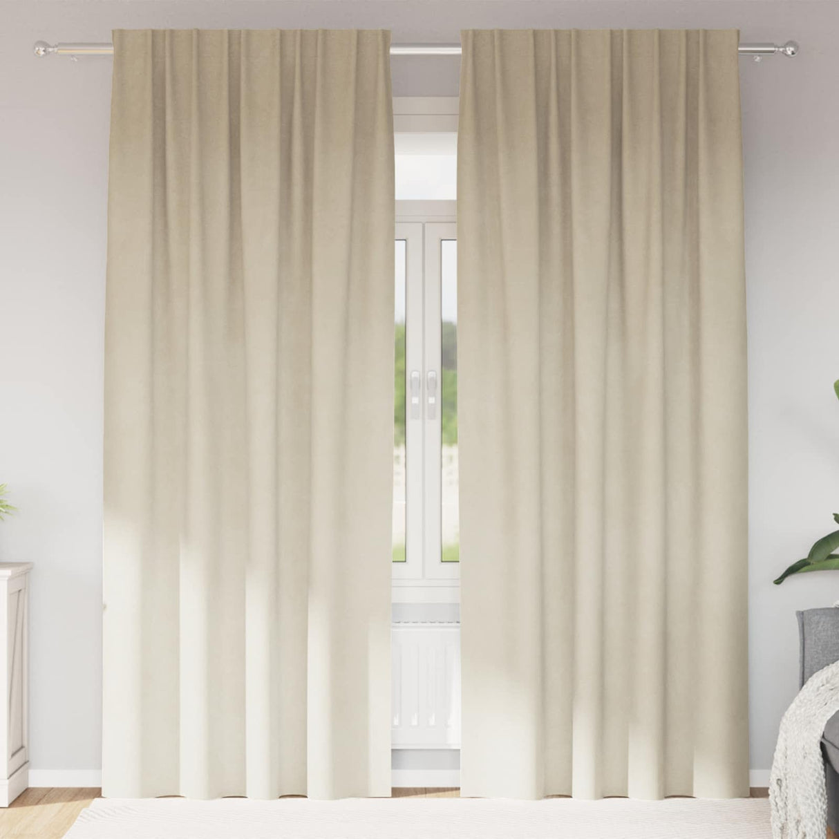 vidaXL Blackout Curtains 2 pcs Black 140 x 140 cm Velvet