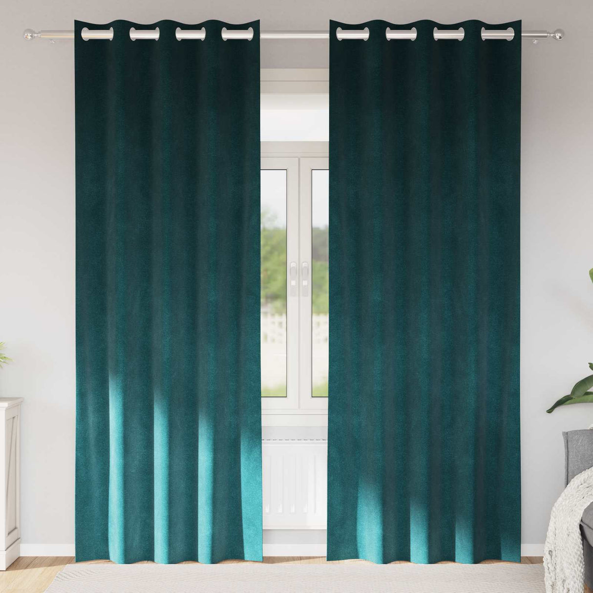 vidaXL Blackout Curtains 2 pcs Black 140 x 140 cm Velvet