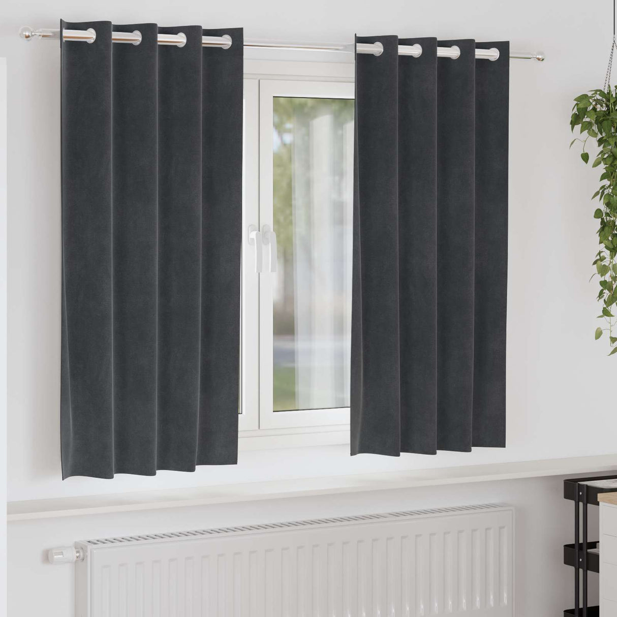 vidaXL Blackout Curtains 2 pcs Black 140 x 140 cm Velvet
