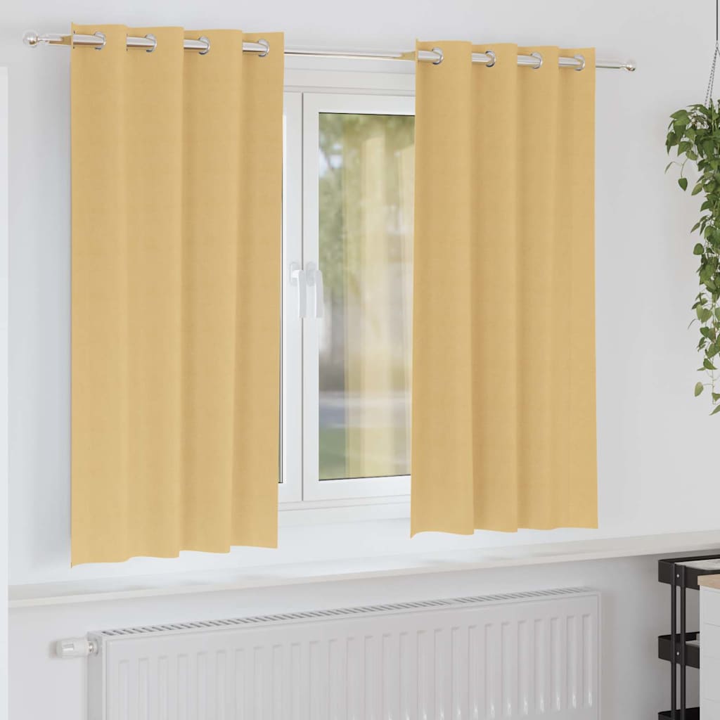vidaXL Blackout Gordijnen met Ringen 2 pcs Beige 140 x 140 cm