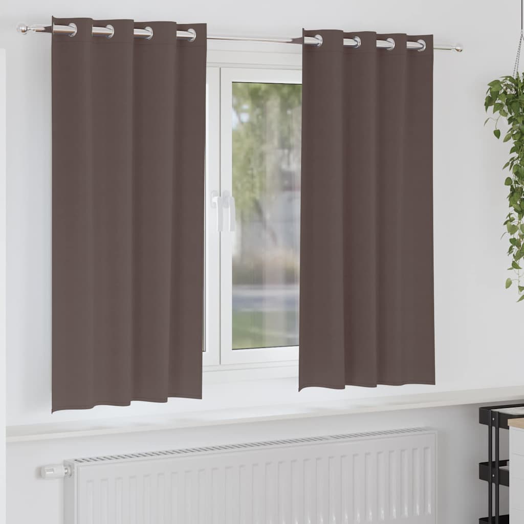 vidaXL Blackout Gordijnen met Ringen 2 pcs Beige 140 x 140 cm