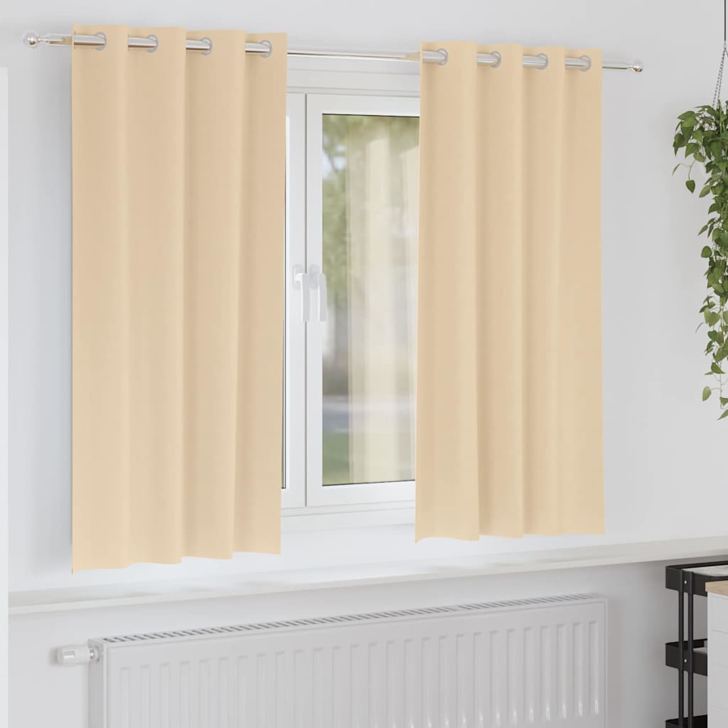 vidaXL Blackout Gordijnen met Ringen 2 pcs Beige 140 x 140 cm