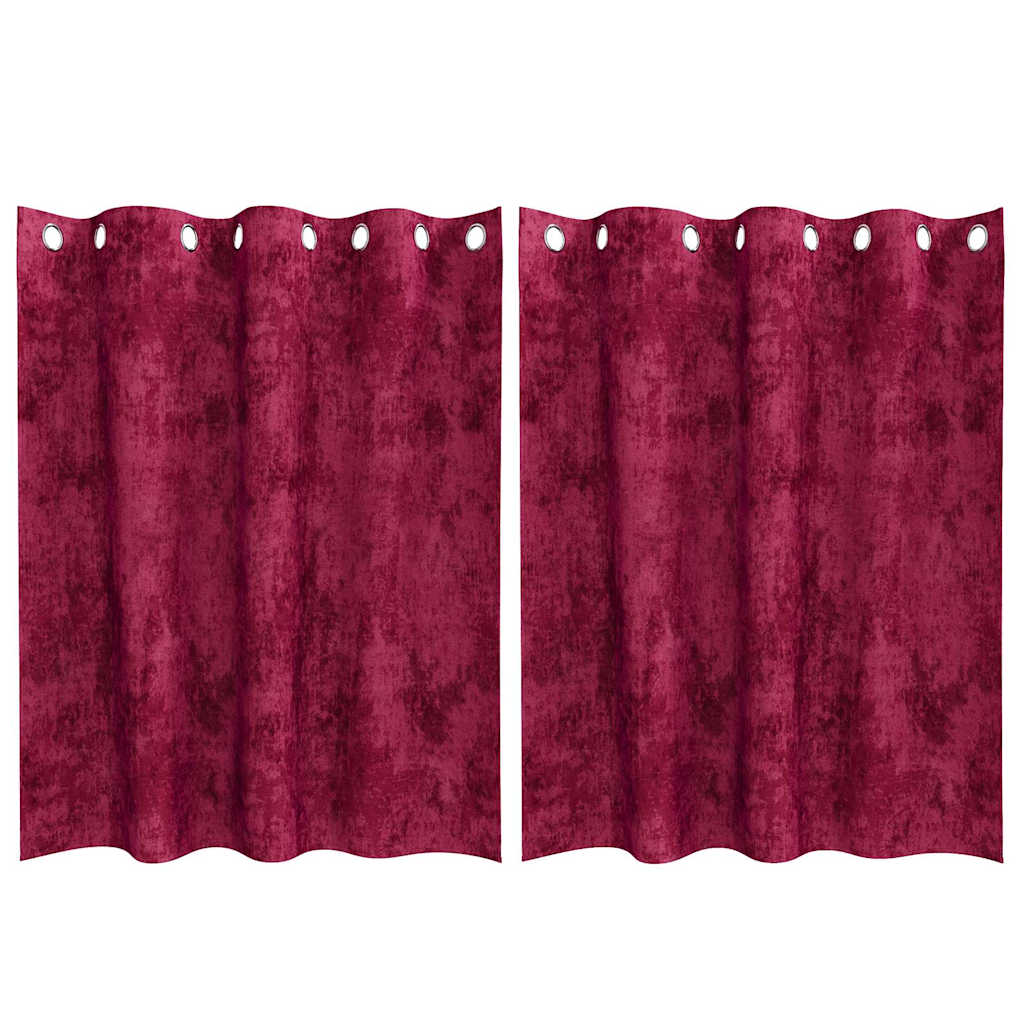 vidaXL Velvet Gordijnen 2 pcs Wijnrood 140 x 140 cm Fluweel