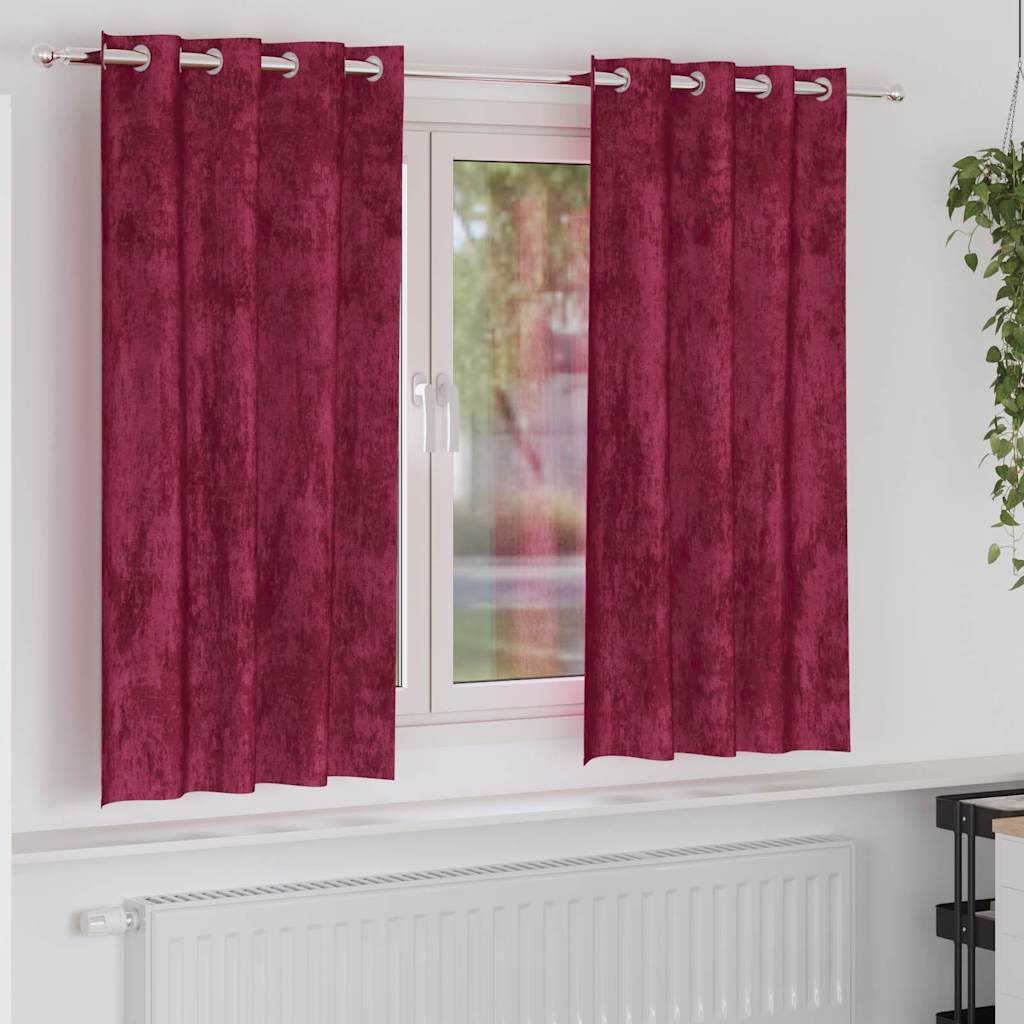 vidaXL Velvet Gordijnen 2 pcs Wijnrood 140 x 140 cm Fluweel