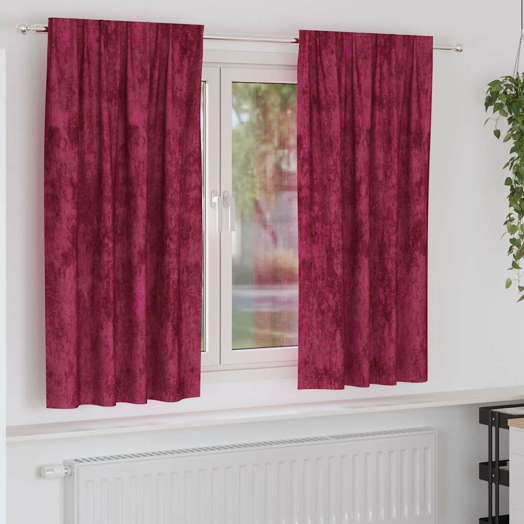 vidaXL Velvet Gordijnen 2 pcs Wijnrood 140 x 140 cm Fluweel