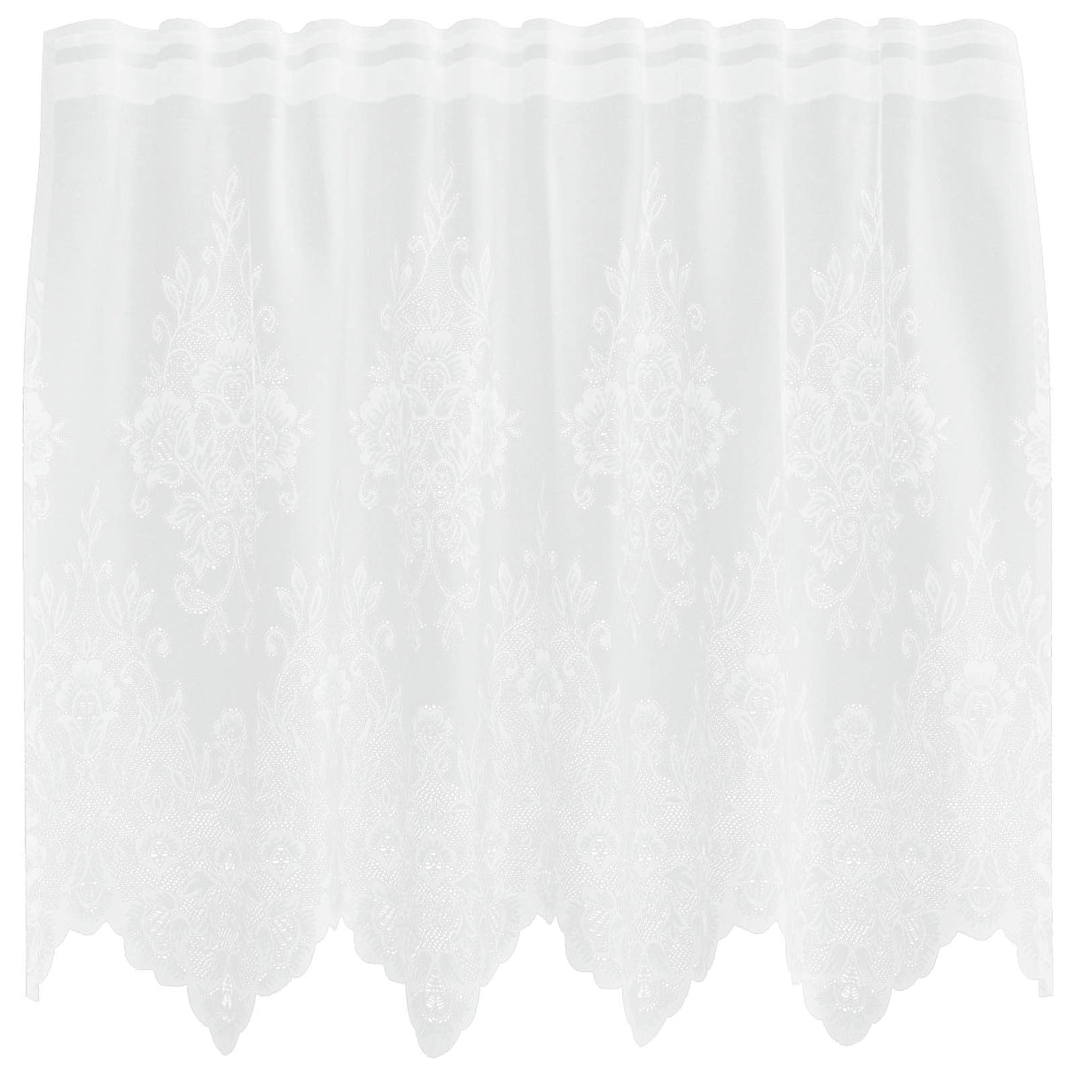 vidaXL Lace Curtain with Drapes Floral White 80 x 150 cm Polyester