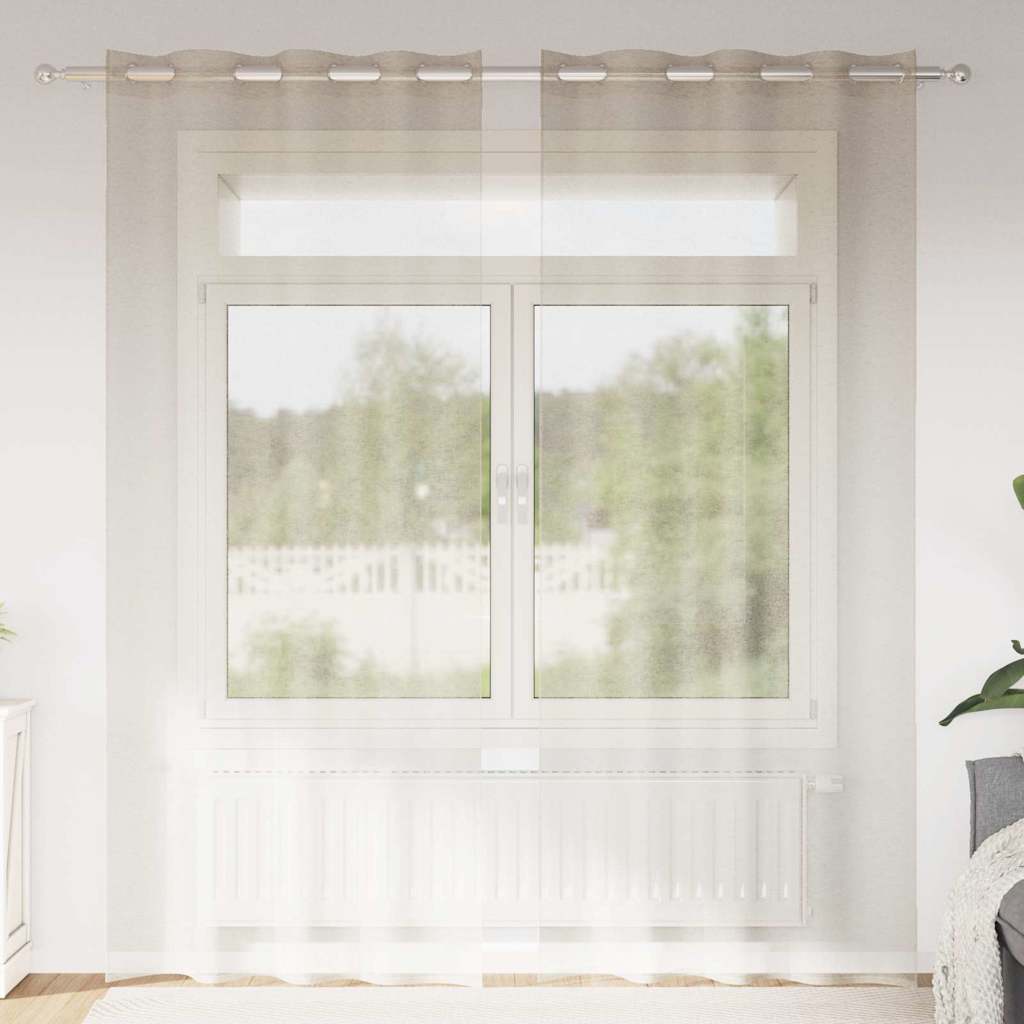 vidaXL Voile Gordijn met gordijnen 2 pcs Wit 140 x 140 cm Polyester