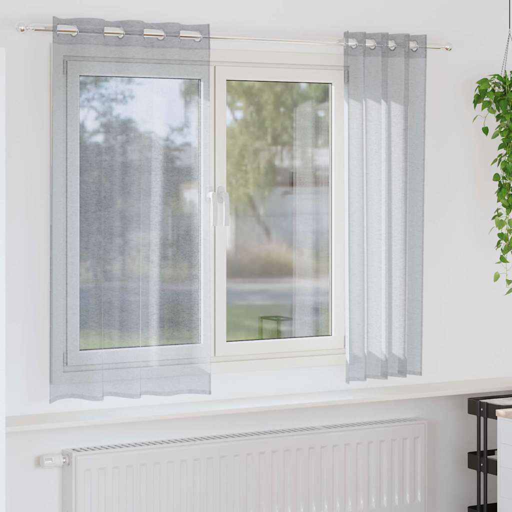 vidaXL Voile Gordijn met gordijnen 2 pcs Wit 140 x 140 cm Polyester