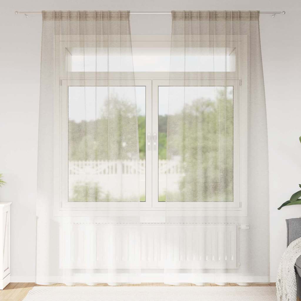 vidaXL Voile Gordijn met gordijnen 2 pcs Wit 140 x 140 cm Polyester