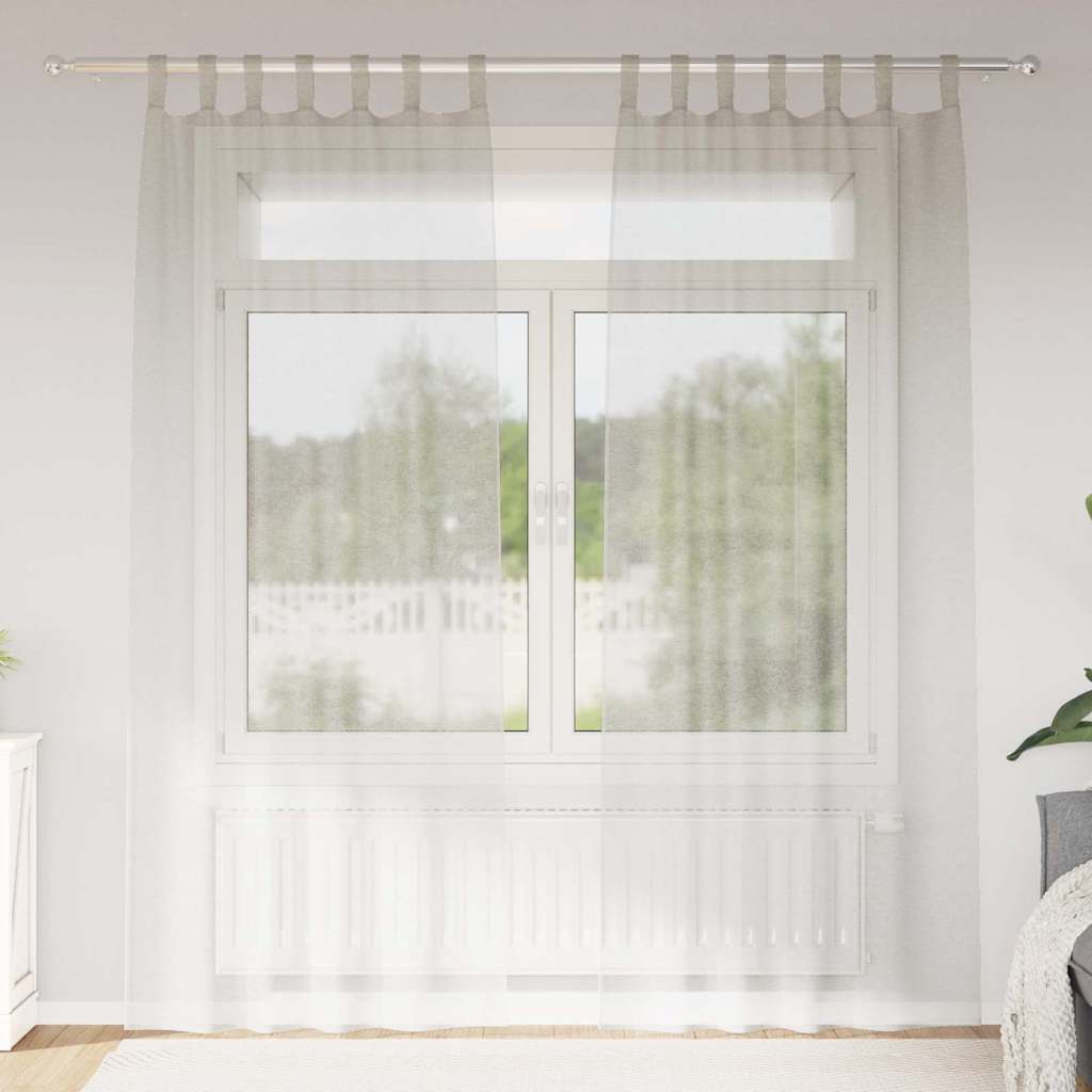 vidaXL Voile Gordijn met gordijnen 2 pcs Wit 140 x 140 cm Polyester