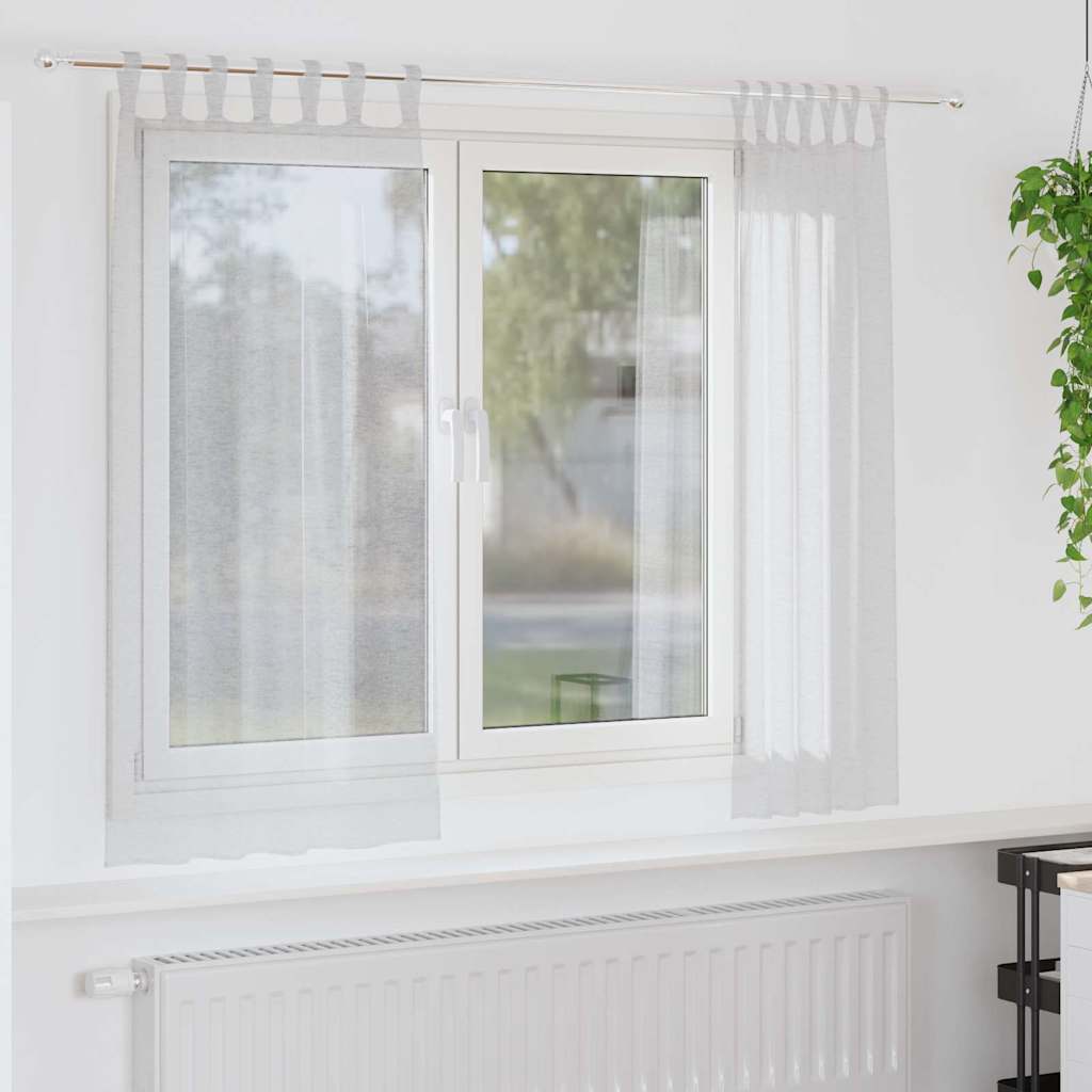 vidaXL Voile Gordijn met gordijnen 2 pcs Wit 140 x 140 cm Polyester