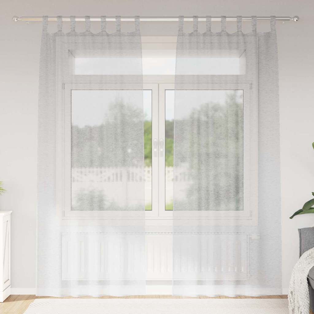 vidaXL Voile Gordijn met gordijnen 2 pcs Wit 140 x 140 cm Polyester