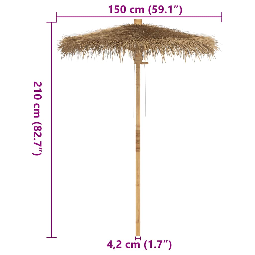 vidaXL Paraplu Tiki met klamboe 150 cm bamboe