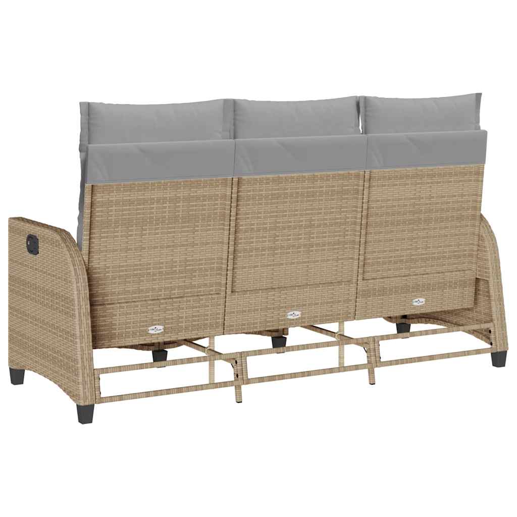 vidaXL Adjustable Garden Sofa with Cushions L-shaped Poly Rattan Black