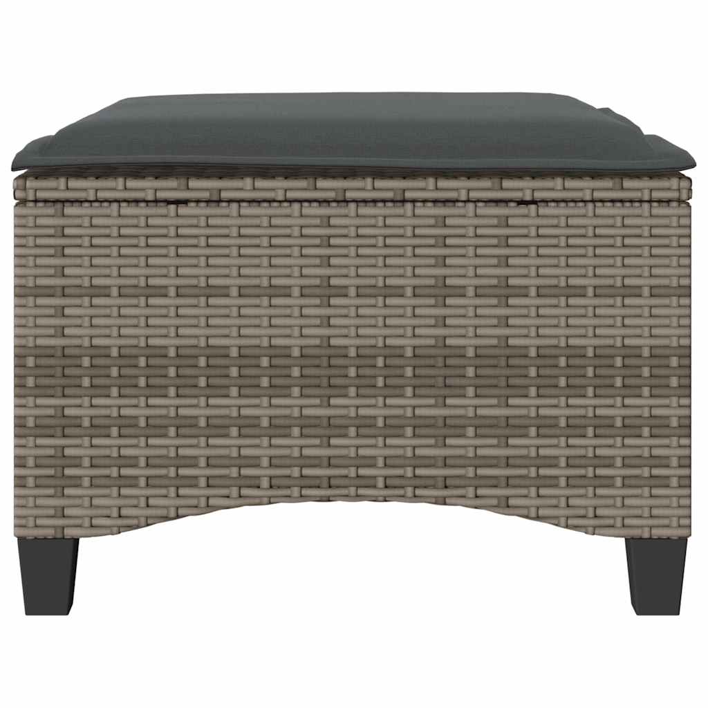 vidaXL Tuinkrukken met kussens 2 st 55x55x36 cm poly rattan zwart
