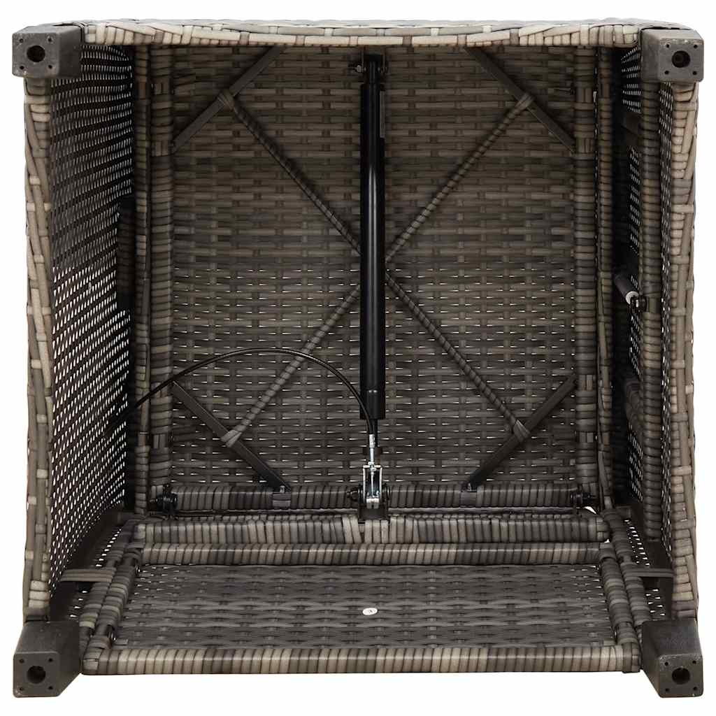 vidaXL Verstelbare tuinstoel met bijzettafel poly rattan zwart